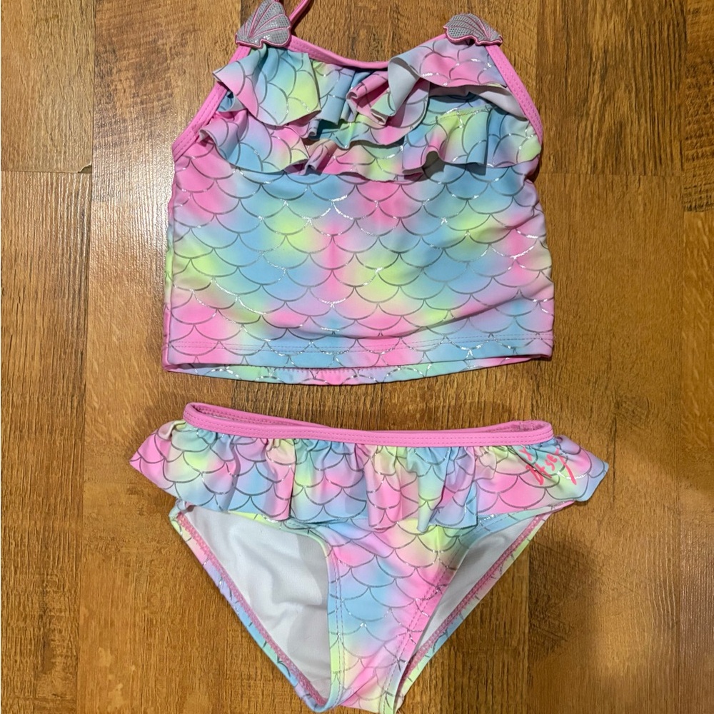 Colorful Mermaid Scale Swimsuit Set
